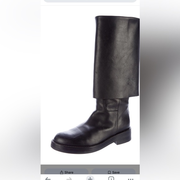 Ann Demeulemeester black w/gold shine fold over boots gently worn size 39 - Picture 9 of 11
